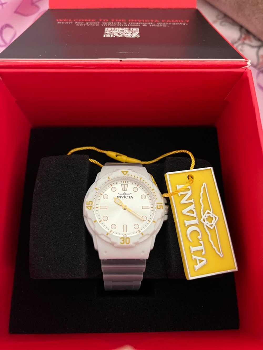 Invicta White and Gold Accent Sport Watch